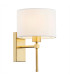 Abbano Wall Lamp With Shade White Brushed Brass-1