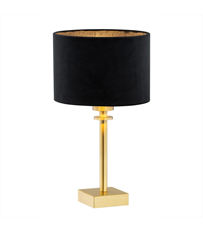 Abbano Table Lamp With Round Shade Black Brushed Brass-1
