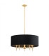 Abbano Cylindrical Pendant Ceiling 5 Light Black Brushed Brass-1