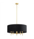 Abbano Cylindrical Pendant Ceiling 5 Light Black Brushed Brass-2