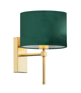 Abbano Wall Lamp With Shade Green Brushed Brass-1