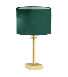 Abbano Table Lamp With Round Shade Green Brushed Brass-1