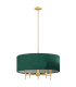 Abbano Cylindrical Pendant Ceiling 5 Light Green Brushed Brass-1