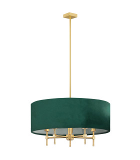 Abbano Cylindrical Pendant Ceiling 5 Light Green Brushed Brass-1
