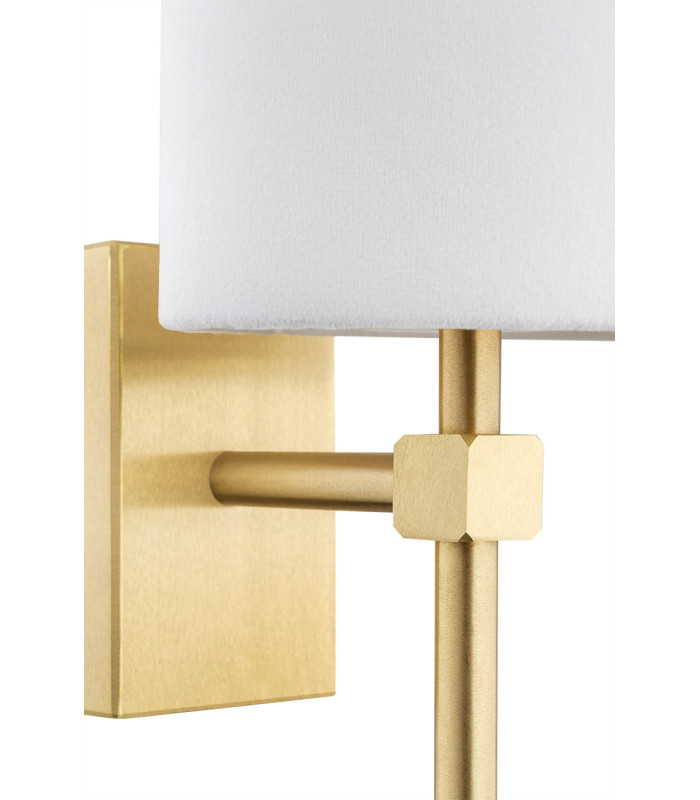 Abruzzo Wall Lamp With Shade White Brushed Brass-3