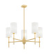 Abruzzo Multi Arm Pendant Ceiling 5 Light White Brushed Brass-1