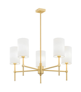 Abruzzo Multi Arm Pendant Ceiling 5 Light White Brushed Brass-1