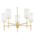 Abruzzo Multi Arm Pendant Ceiling 5 Light White Brushed Brass-2
