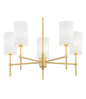 Abruzzo Multi Arm Pendant Ceiling 5 Light White Brushed Brass-2