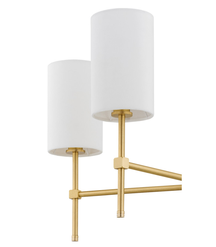 Abruzzo Multi Arm Pendant Ceiling 5 Light White Brushed Brass-3