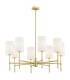 Abruzzo Multi Arm Pendant Ceiling 8 Light White Brushed Brass-1