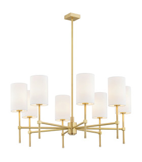 Abruzzo Multi Arm Pendant Ceiling 8 Light White Brushed Brass-1
