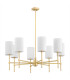 Abruzzo Multi Arm Pendant Ceiling 8 Light White Brushed Brass-3
