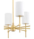 Abruzzo Multi Arm Pendant Ceiling 8 Light White Brushed Brass-4