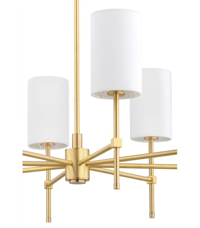 Abruzzo Multi Arm Pendant Ceiling 8 Light White Brushed Brass-4