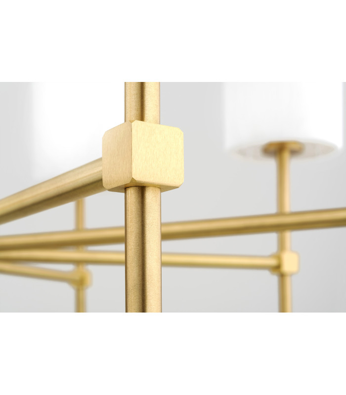 Abruzzo Multi Arm Pendant Ceiling 8 Light White Brushed Brass-5