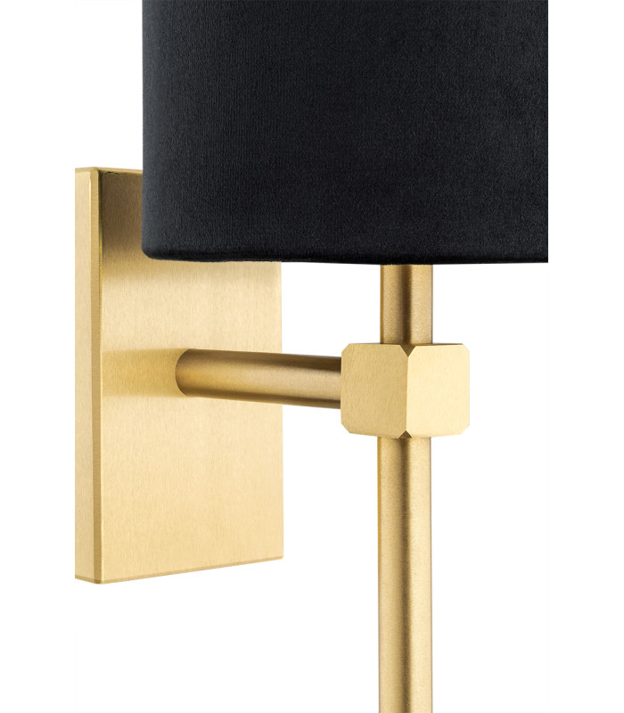 Abruzzo Wall Lamp With Shade Black Brushed Brass-3