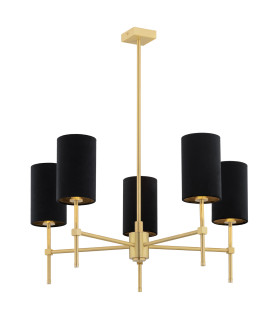 Abruzzo Multi Arm Pendant Ceiling 5 Light Black Brushed Brass-1