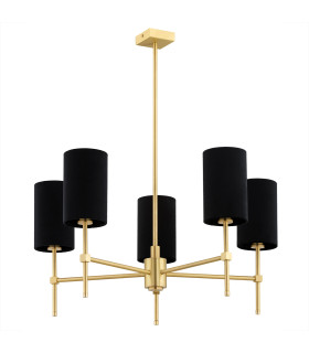Abruzzo Multi Arm Pendant Ceiling 5 Light Black Brushed Brass-2