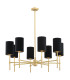 Abruzzo Multi Arm Pendant Ceiling 8 Light Black Brushed Brass-1