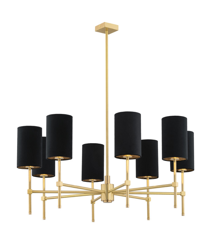 Abruzzo Multi Arm Pendant Ceiling 8 Light Black Brushed Brass-1