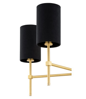 Abruzzo Multi Arm Pendant Ceiling 8 Light Black Brushed Brass-2