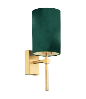 Abruzzo Wall Lamp With Shade Green Brushed Brass-1