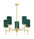 Abruzzo Multi Arm Pendant Ceiling 5 Light Green Brushed Brass-1