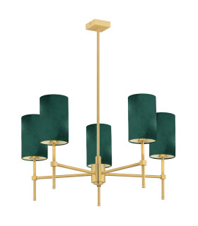 Abruzzo Multi Arm Pendant Ceiling 5 Light Green Brushed Brass-1