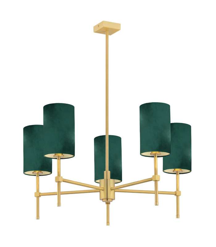 Abruzzo Multi Arm Pendant Ceiling 5 Light Green Brushed Brass-1