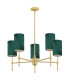 Abruzzo Multi Arm Pendant Ceiling 5 Light Green Brushed Brass-2