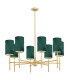 Abruzzo Multi Arm Pendant Ceiling 8 Light Green Brushed Brass-1