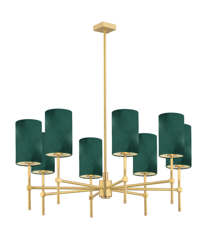 Abruzzo Multi Arm Pendant Ceiling 8 Light Green Brushed Brass-1