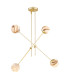 Absos Multi Arm Pendant Ceiling 4 Light White-Brown (Marble Colour) Brass-1