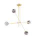 Absos Multi Arm Pendant Ceiling 4 Light White-Brown (Marble Colour) Brass-3