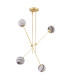 Absos Multi Arm Pendant Ceiling 4 Light White-Brown (Marble Colour) Brass-5