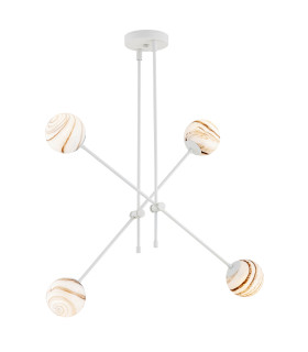 Absos Multi Arm Pendant Ceiling 4 Light White-Brown (Marble Colour) Cream White-1