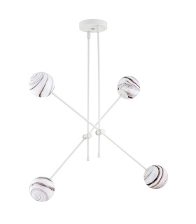 Absos Multi Arm Pendant Ceiling 4 Light White-Brown (Marble Colour) Cream White-2