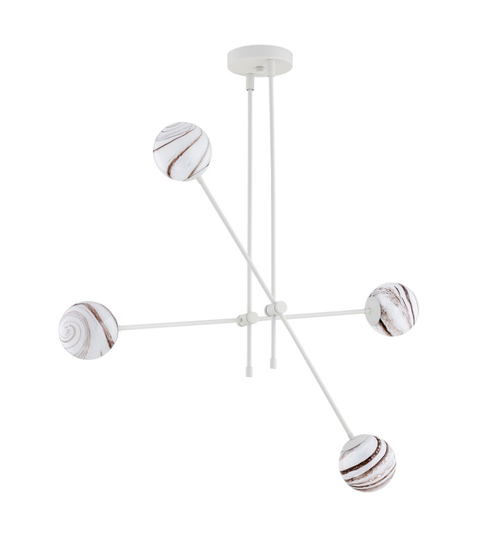 Absos Multi Arm Pendant Ceiling 4 Light White-Brown (Marble Colour) Cream White-3