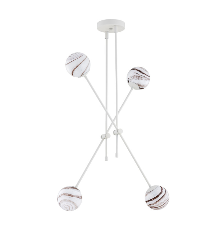 Absos Multi Arm Pendant Ceiling 4 Light White-Brown (Marble Colour) Cream White-5