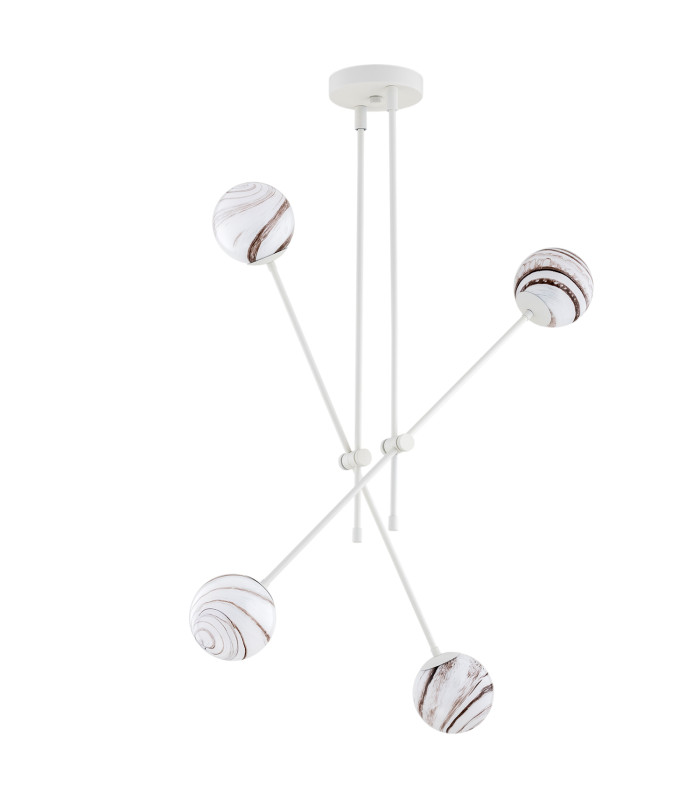 Absos Multi Arm Pendant Ceiling 4 Light White-Brown (Marble Colour) Cream White-10