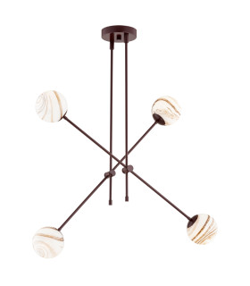 Absos Multi Arm Pendant Ceiling 4 Light White-Brown (Marble Colour) Chocolate Brown-1