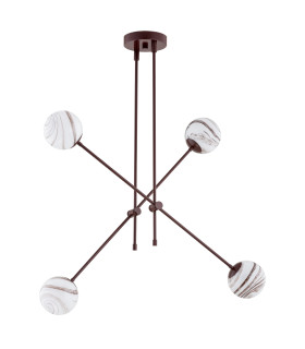 Absos Multi Arm Pendant Ceiling 4 Light White-Brown (Marble Colour) Chocolate Brown-2