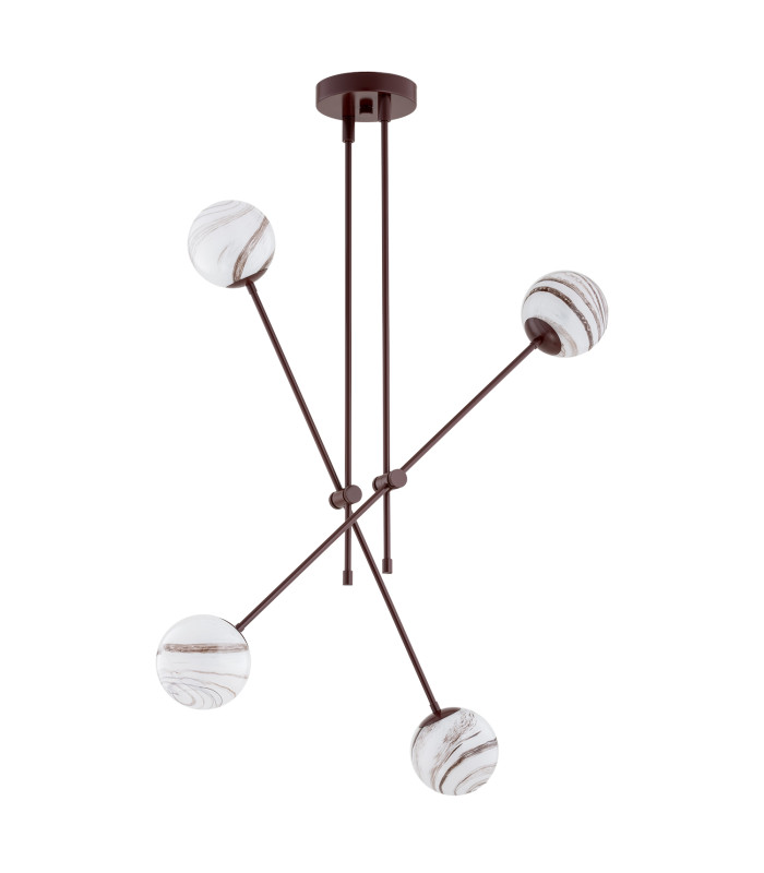 Absos Multi Arm Pendant Ceiling 4 Light White-Brown (Marble Colour) Chocolate Brown-5