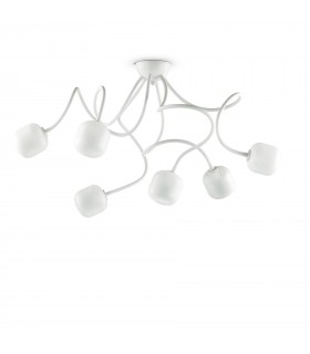 6 Light Multi Arm Ceiling Light White - 1
