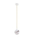 Almiros Globe Pendant Ceiling Light White-Brown (Marble Colour) Cream White Gold Wire-2