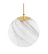 Almiros 30cm Globe Pendant Ceiling Light White-Brown (Marble Colour) Brushed Brass Gold Wire-3