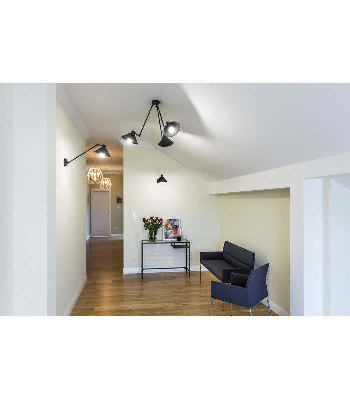 Altea Multi Arm Semi Flush Ceiling Lamp Black Structure-3