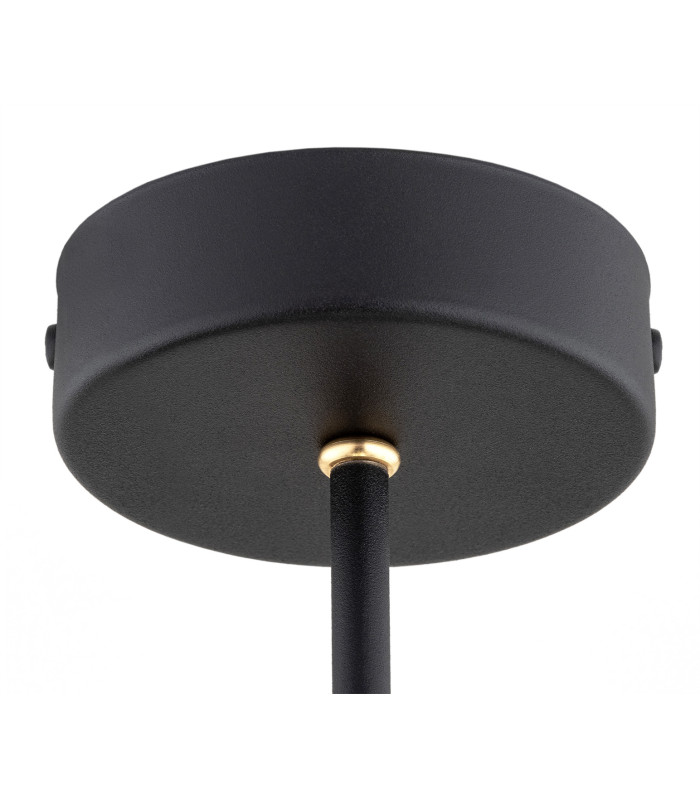 Amalfi Globe Pendant Ceiling 3 Light Opal Matt Black Structure Brass Elements-5