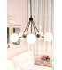 Amalfi Globe Pendant Ceiling 5 Light Opal Matt Black Structure Brass Elements-2